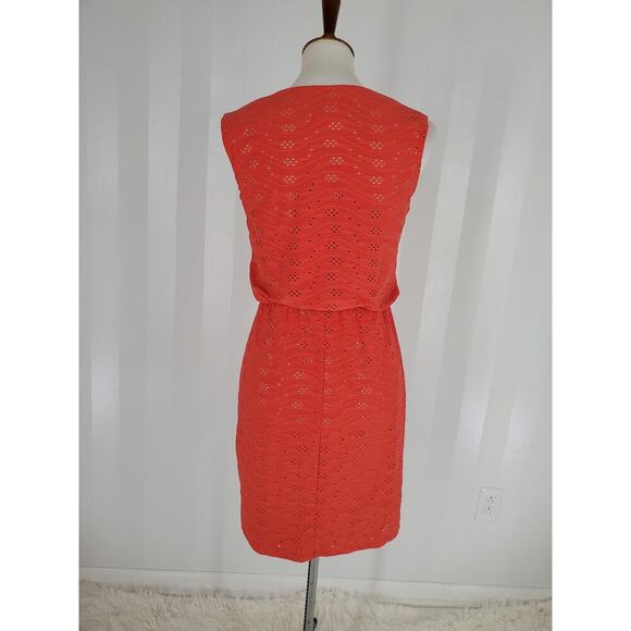 ENFOCUS STUDIO Women's Dark Coral Fit & Flare Sleeveless Dress Sz 4 - Picture 4 of 10